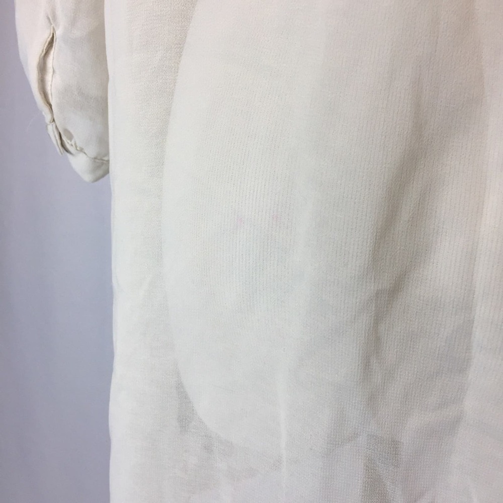 Cream sheer Blouse Sz S boho feminine - Picture 6 of 7